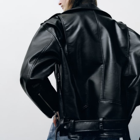 Zara Oversized Faux Leather Jacket - Picture 3 of 10